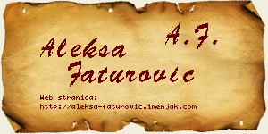 Aleksa Faturović vizit kartica